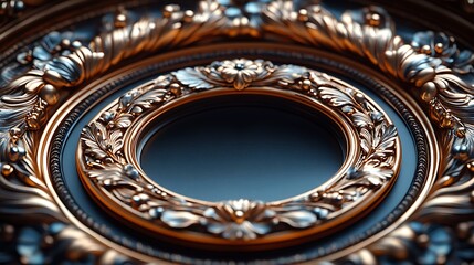 Obraz premium Beautiful metalwork floral mirror with ornate wall frame high resolution picture