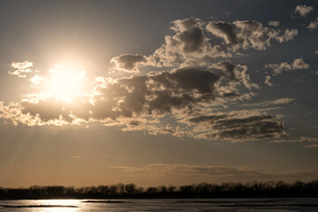 Evening clouds along the Platte River; Crane Trust; Nebraska