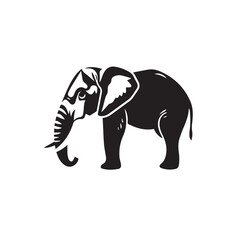 Elephant silhouette. Minimalist Elephant Logo on White Background. Vector illustration.