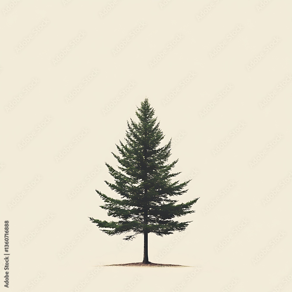 Poster evergreen tree minimalist nature background
