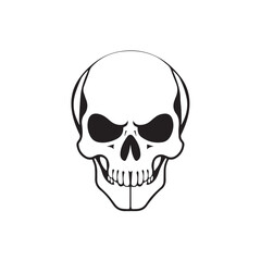 Black vector skull silhouette. Skull Silhouette Icon Vector Design on White Background. Skull vector logo silhouette.	