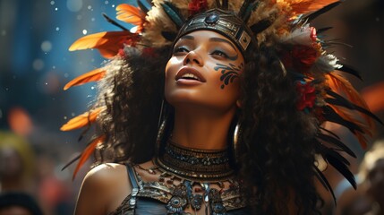 A cultural festival with traditional dance in Rio de Janeiro, Brazil