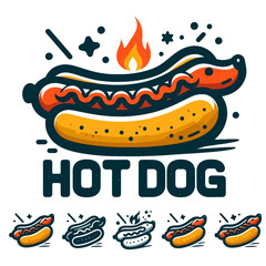 Vector illustration of a commercial logo featuring a hot dog, an emblem with a bright and appealing design. Perfect for restaurants, fast foods, and brands related to the food industry. Format EPS10.
