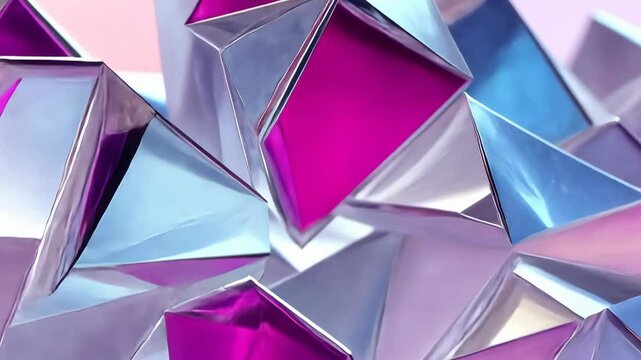 Dynamic prism reflections: shimmering abstract crystal geometry with vivid colors
