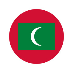 Fototapeta premium Round Maldives flag icon