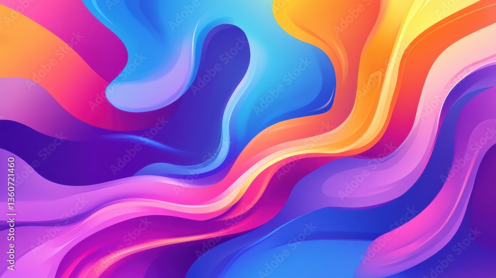 Fototapete dynamic flow of abstract vibrant colors with fresh groceries for creative design and art projects ge