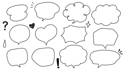 手書きの吹き出しのベクターイラストセット