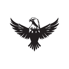 Black Eagle Silhouette. Eagle icon. Black Flying Eagle logo. Vector illustration.	