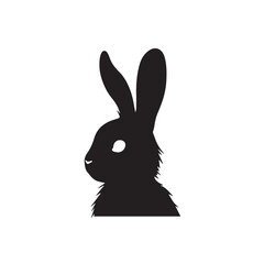 Rabbit head silhouette. Rabbit logo design. Rabbit vector illustration. 