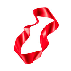 Elegant red ribbon swirls beautifully against a black background a festive elegant design
