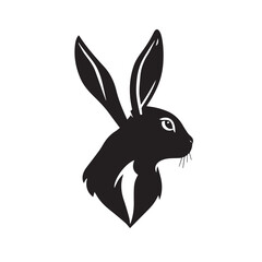 Rabbit head silhouette. Rabbit logo design. Rabbit vector illustration. 