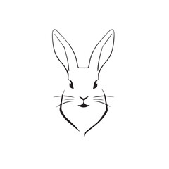 Rabbit head silhouette. Rabbit logo design. Rabbit vector illustration. 