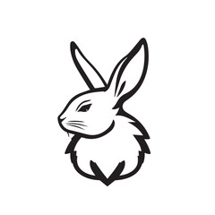 Rabbit head silhouette. Rabbit logo design. Rabbit vector illustration. 