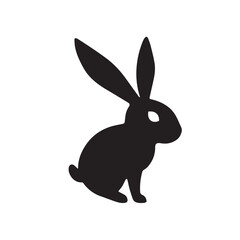 Obraz premium Rabbit silhouette on white background. Rabbit silhouette vector design.