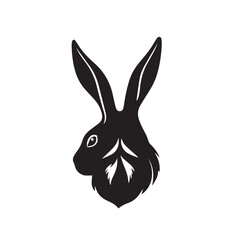 Rabbit head silhouette. Rabbit logo design. Rabbit vector illustration. 