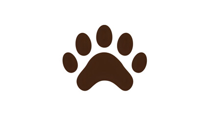 Brown Paw Print on Black Background Animal Footprint Design for Pet Nature and Wildlife Them