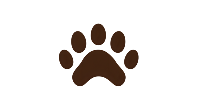 Brown Paw Print on Black Background Animal Footprint Design for Pet Nature and Wildlife Them