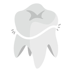 cracked dental crown isometric concept, Fractured Tooth vector icon design, Dentures symbol,Oral Healthcare sign, Dental instrument illustration