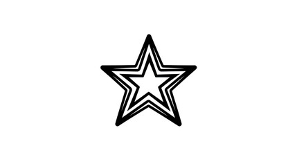 Obraz premium Stylish Five-Pointed Star Graphic Design: Minimalist Black and White Vector Illustration for Modern Visual Art, Bold Icon, and Creative Emblem with Geometric Patterns and Negative Space