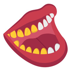 Open mouth breathing while sleeping negatively affects teeth isometric concept, xerostomia or dry mouth vector icon design, Dentures symbol,Oral Healthcare sign, Dental instrument illustration