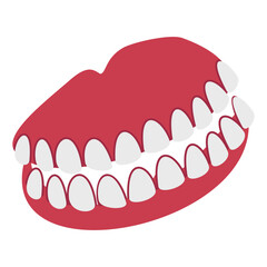 Removeable Fixed prosthodontics isometric concept, teeth alginate impression vector icon design, Dentures symbol,Oral Healthcare sign, Dental instrument illustration