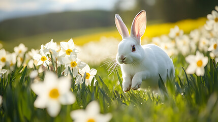 Fototapeta premium white Easter rabbit