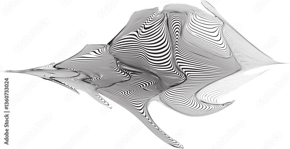 Poster abstract flow lines background . smooth wave lines. optical illusion art .fluid wavy shape .striped 