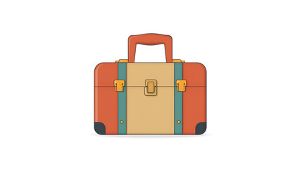 Stylish Orange and Beige Suitcase: Modern Travel Luggage Design, Portable Accessory for Organized Weekend Trips and Vacations, Versatile Lightweight Travel Gear for Adventures and Expeditions