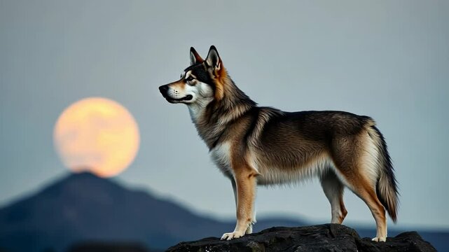 Husky Dog in the Snowy Landscape