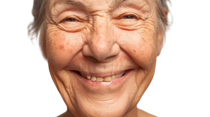 Radiant Smile of an Elderly Person with Warmth and Joy