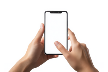 Mobile Phone Screen Mockup With Finger Touching Display For User Interaction Concept