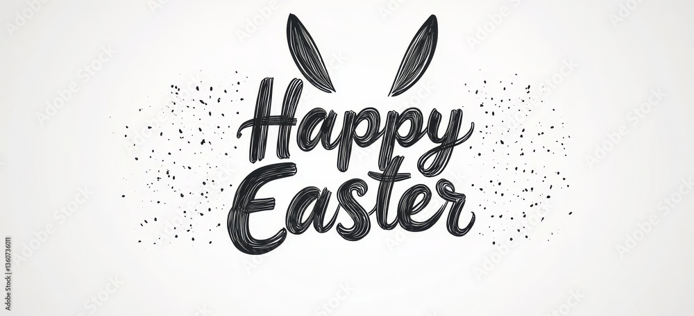 Fototapete the zip file for this happy easter sign with bunny ears on a white background contains three file fo