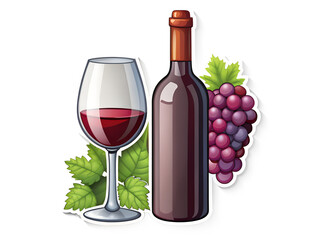 Obraz premium red wine and grapes