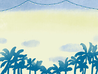 tropical landscape with palm trees