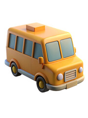 3D school bus with orange design
