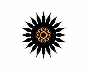 creative details Marigold Sun Icon vector illustration 
