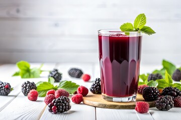 marionberry juice in white background