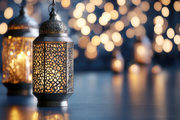 Celebrate Eid Mubarak with beautiful Islamic lanterns and festive decorations during Eid Al-Adha celebrations