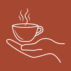 Hand Holding a Steaming Cup of Tea