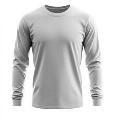 Isolated White Long Sleeve T-shirt for Custom Design and Mockup