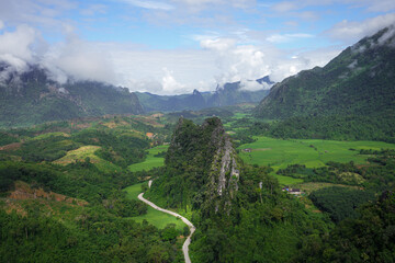Lush Mountain Valley Laos 