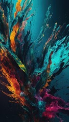 Naklejka premium Abstract colorful explosion, phone wallpaper.