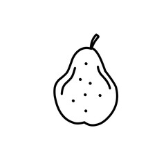 hand drawn pear line icon