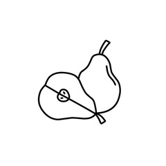 hand drawn pear line icon