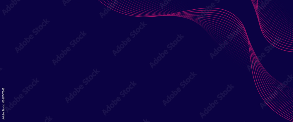 Aufkleber abstract glowing wave lines on dark blue background. dynamic wave pattern. modern flowing wavy lines