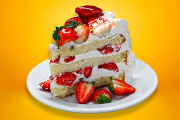 whipped cream cake with strawberry