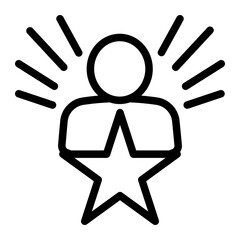 Confidence Icon Outline Style for Credibility Pack Icon Themes