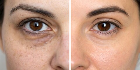 Before and After Under Eye Filler Treatment Close Up