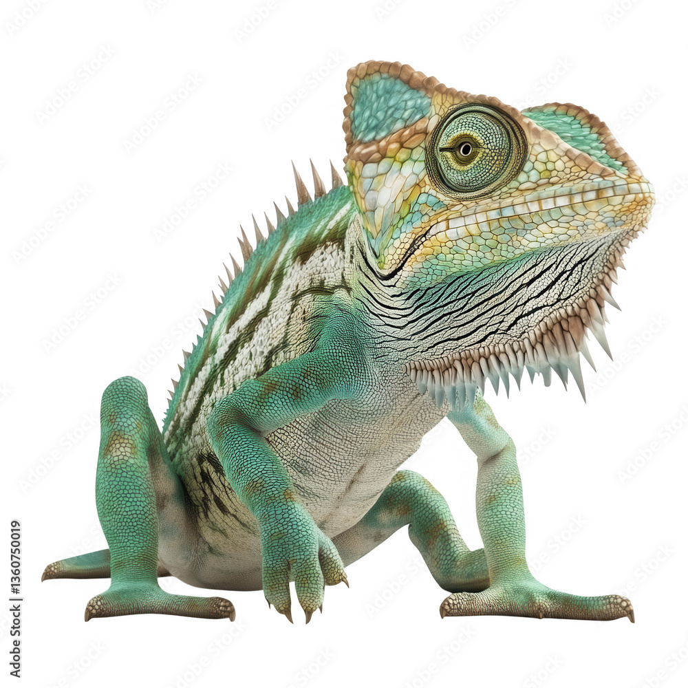 Poster a vibrant stylized illustration of a lizard showcasing intricate details and a unique color palette 