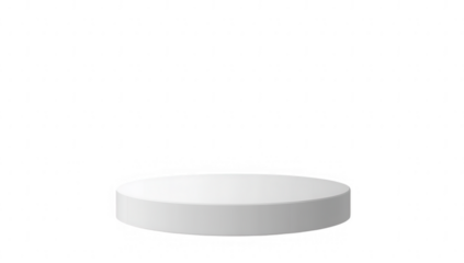 simple round white pedestal against a light gray background ideal for showcasing products or artwork in a minimalist presentation